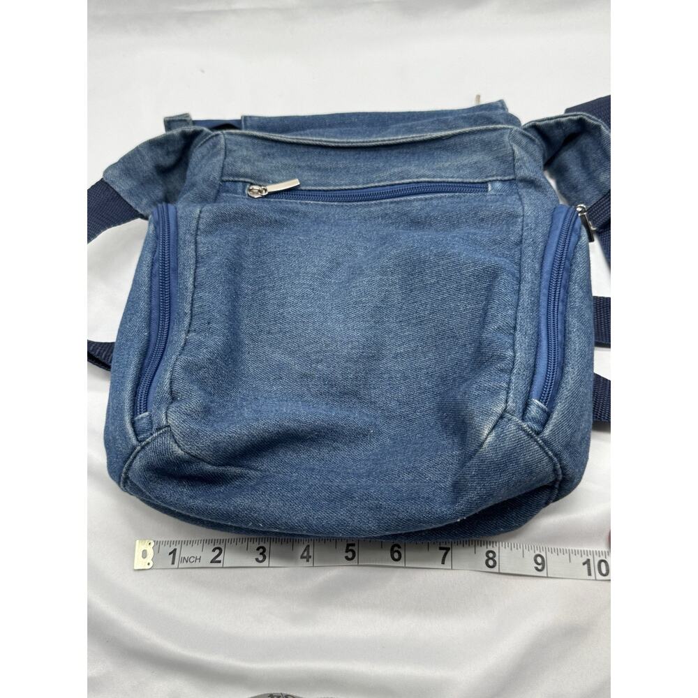 Organizzi Blue Denim Crossbody Travel Bag Retro Boho Multi Pocket - Picture 6 of 12